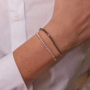 Bracelet tennis diamant noir et or rose