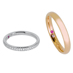 Alliances couple diamant or blanc et or jaune