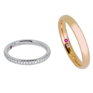 Alliances couple diamant or blanc et or jaune