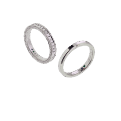 Alliances de couple diamant tour complet taille émeraude