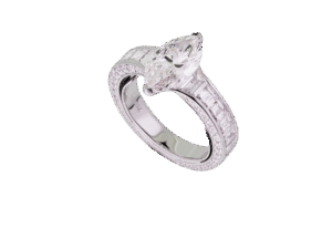 Bague marquise pour fiançailles en diamant