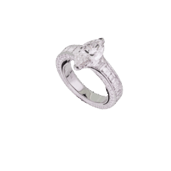 Bague marquise pour fiançailles en diamant