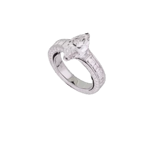 Bague marquise pour fiançailles en diamant