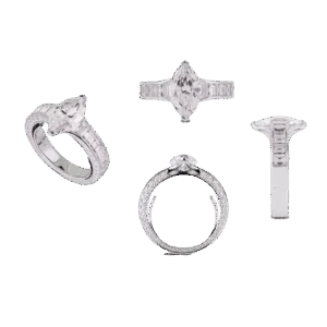 Bague marquise en diamant